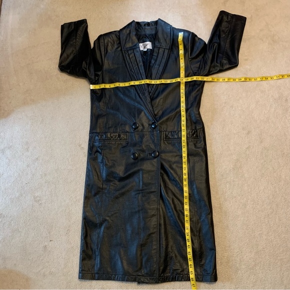 John Weitz Vintage Leather Trench Coat size Medium - Picture 5 of 10